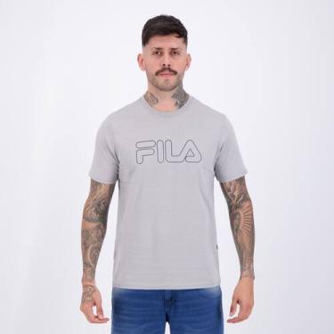 Imagem de Camiseta Fila Regular Letter Outline Cinza, M