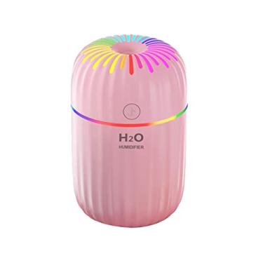 Imagem de Umidificador 300ml umidificador de ar elétrico aroma difusor óleo mini pulverizador névoa com lâmpada led casa quarto purificação decoração(Pink)