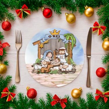 Imagem de Kit C/ 6 Capas Para Sousplat 35cm Natal Estampado Noel Mesa Posta (SNAT0090)