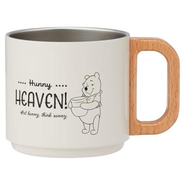 Imagem de Skater Caneca empilhável de aço inoxidável SSTMG3S-A, 350 ml, térmica, isolada a frio, isolada a vácuo, cabo de madeira, Ursinho Pooh da Disney
