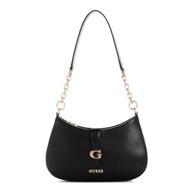 Imagem de GUESS Bolsa de ombro com zíper superior Carrie, preta