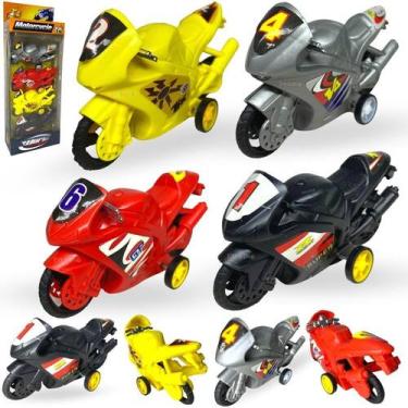 Imagem de Kit Carrinhos De Fricção Moto Brinquedo Infantil Menino - Europio, Mot
