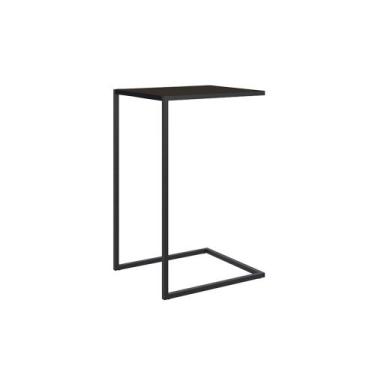 Imagem de Mesa Lateral Multiuso Estilo Industrial Preto Base Metálica Preto - D'