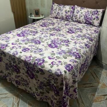 Imagem de Jogo Lençol Casal Padrão 3pçs Box 120 Fios Toque Aveludado(2-casal)