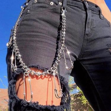 Imagem de Corrente de cintura multicamadas com alfinetes retrô para calças, acessórios de festa punk, joias de rua