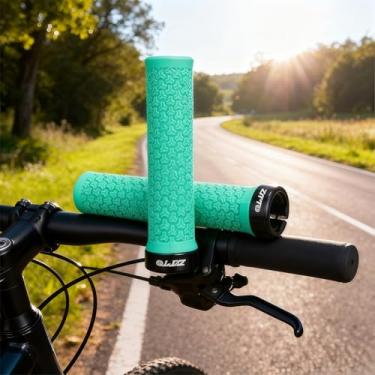 Imagem de Punhos de guidão de bicicleta, trava única na barra de alça de bicicleta, borracha antiderrapante confortável para BMX, MTB, cruzador de praia, scooter, bicicleta dobrável - azul
