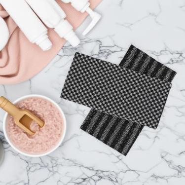 Imagem de Toalha de banho esfoliante 2 peças, esfregão corporal esfoliante, esfregão corporal esfregão traseiro para chuveiro toalha japonesa de banho pano de banho esfoliante coreano toalha luffah esponja de