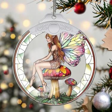 Imagem de Enfeites de Natal para pendurar em cristal de elfo, enfeites de árvore de Natal feitos à mão, decoração de carro e casa - presentes de Natal, decoração de artesanato em acrílico, ideias de troca de