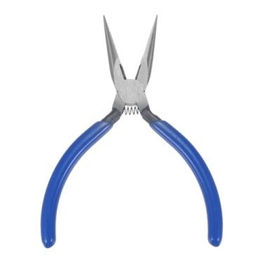 Imagem de Alicate de ponta de agulha mini alicate de precisão dentado de 12 cm com alça de plástico azul para artesanato faça você mesmo para fazer joias