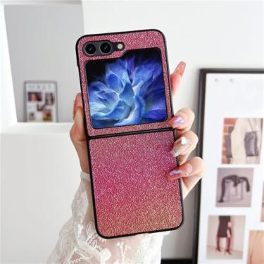 Imagem de Capa com suporte de anel brilhante e glitter para Samsung Galaxy Z Flip 5 4 3 Flip5 ZFlip 3 4 5 5G Capa para PC gradiente de diamante, MeiZi DK, para Samsung Z Flip 4