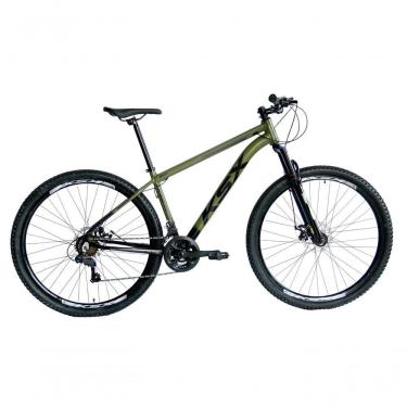 Imagem de Bicicleta Aro 29 Ksx Sd7 21v Cabos Internos Alumínio Freios A Disco Garfo Suspensão Preto Verde Militar Tamanho 19