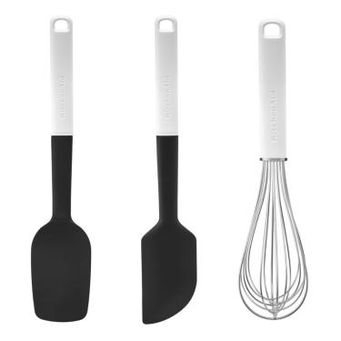 Imagem de Jogo Espátula Pão Duro Clássica E Fouet Branco Kitchenaid