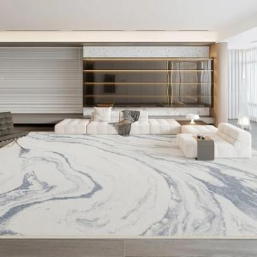 Imagem de Tapetes de decoração para quarto de grande área, estilo creme, para sala de estar, macio e fofo, tapete de pelúcia grosso para casa (200x250 cm/A)