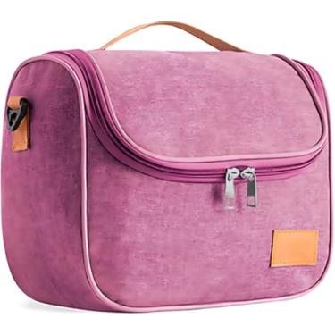 Imagem de Bolsa Térmica para Marmita com Alça de Ombro – Lancheira Reutilizável Ideal para Trabalho, Academia, Escola e Passeios – Super Premium (Rosa)