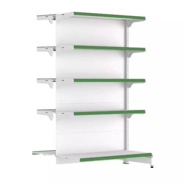Imagem de Gondola Centro 170 FIT Continuação Branco 10 Bandeja Pe Verde - AMAPÁ