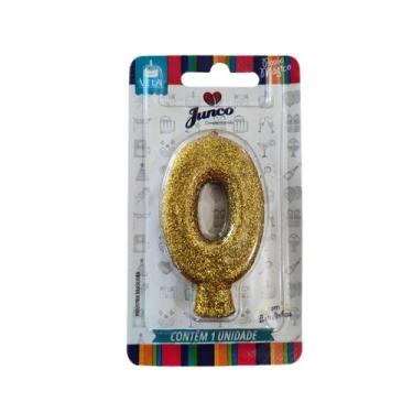 Imagem de Vela aniversario dourada n 0 - Junco