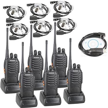 Imagem de BAOFENG Fone de ouvido BF-888S Walkie Talkie de longo alcance 16 canais Baofeng e tubo acústico Tenway Covert Air (pacote com 6)