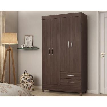 Imagem de Guarda Roupa Solteiro 4 Portas E 2 Gavetas Astro Cafe Touch - Demóbile