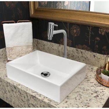 Imagem de Kit Cuba Torino Sobrepor C/ Torneira e Valvula ABS Cromado - Loja Doce