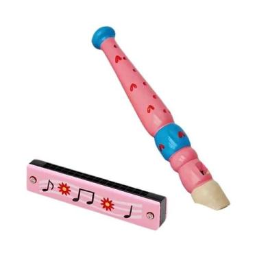 Imagem de Flauta De Madeira Infantil Em Formato De Desenho Animado Com 6 Furos E