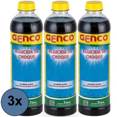 Imagem de kit 3x Algicida Choque 1L - Genco
