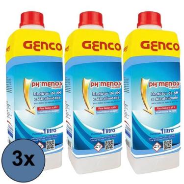Imagem de 3x PH Menos Redutor de PH e Alcalinidade Líquido 1L - Genco