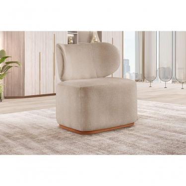 Imagem de Poltrona Para Sala De Estar Moderna Sun linho Bege 103