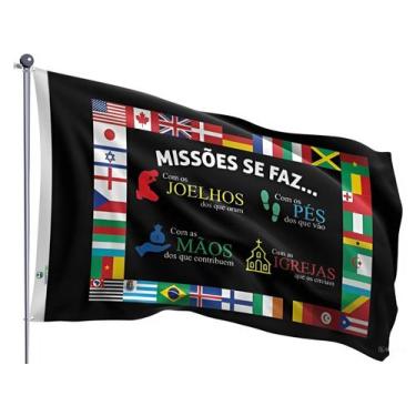 Imagem de Bandeira os Quatro Pilares de Missões Uma Face Estampada Tamanho 70x10