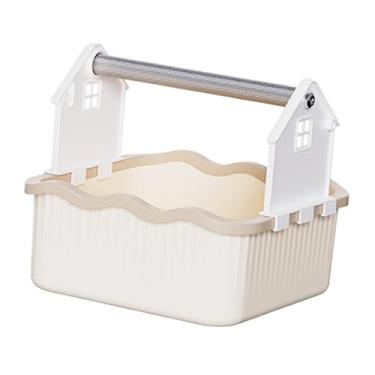 Imagem de IEUDNS Poleiro multifuncional e compacto para exercícios de papagaios, treinamento para uso do banheiro, removível, ideal para agapornis e araras, Marrom Quente