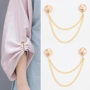 Imagem de 2 peças clipe magnético multifuncional para roupas com corrente botões de metal clipe roupas cachecol calças pernas punho fixação ímã pino, Medium, Metal, Sem Pedra Preciosa