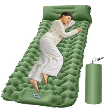 Imagem de Tapete inflável para acampamento – Almofada de dormir compacta para acampamento com travesseiro – Colchão de ar para acampamento, tenda, equipamento de ar, colchão de ar para caminhada, escalada