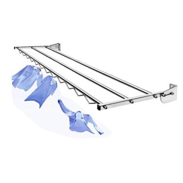 Imagem de EESCZVGBDX Suporte para lavanderia, arejador de roupas de parede dobrável de aço inoxidável, cavalo, varanda interna, sapato, secador, peitoril da janela, roupas domésticas, arejador, o novo