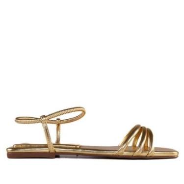 Imagem de Sandália Rasteira Feminina Dumond Ouro-Feminino
