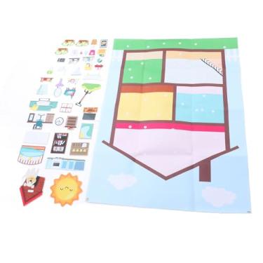 Imagem de TOPINCN Placa de História de Feltro da Decoração do Quarto, Atividades de Aprendizagem Pré-escolar Placa de Feltro Aprendizagem Kit de Jogo Interativo Pendurado na Parede para Crianças