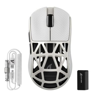 Imagem de ATTACK SHARK R2PRO Mouse de liga de magnésio superleve de 45 g, sensor PixArt PAW3950, 42000DPI, taxa de sondagem sem fio de 8000Hz, mouse para jogos com fio de 2,4 G/BT, fita adesiva, cabo enrolado