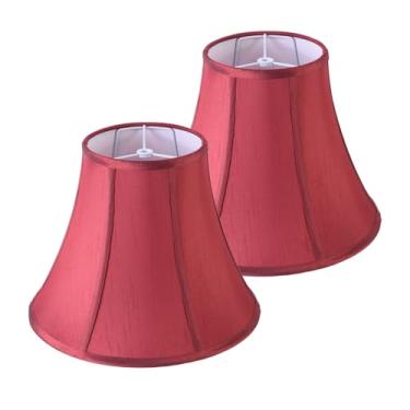Imagem de JERHOUS 2 peças de abajures vermelhos vintage abajur sino 16,7```` Top x 13``` Bottom x 10``` Alto (Aranha) Abajur médio para luminária de mesa e cabeceira