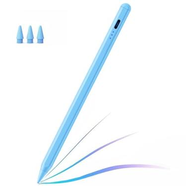 Imagem de JEDOUBAL Caneta Stylus para iPad, lápis de carregamento rápido para tablet com rejeição de palma, sensibilidade de inclinação para iPad 6-10, Pro 27.9 cm/32.8 cm/M4, Air 3/4/5/M2, Mini 5/6, azul