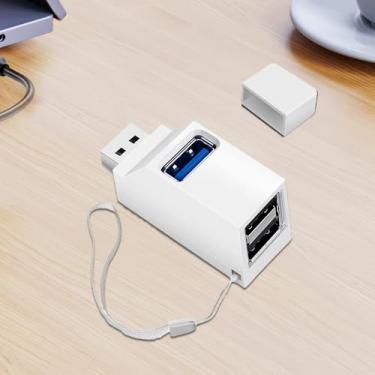 Imagem de Adaptador USB 3.0 de 3 portas, hub USB com 1 porta USB 3.0 e 2 portas USB 2.0, divisor de porta USB portátil para Keyborad, disco rígido móvel, disco U, câmera, mouse etc. (branco)