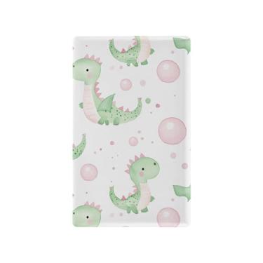 Imagem de SEHANY Capa de parede de tomada dupla de dinossauro engraçado, tamanho padrão e à prova de calor, placas decorativas para decoração de escritório doméstico (11,5 cm x 7 cm)