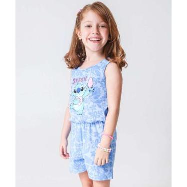 Imagem de Macaquinho Infantil Stitch Tam 4 a 10 Azul-78106 - DISNEY, Azul, 8