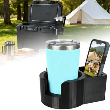 Imagem de Suporte multifuncional para YETI Roadie 15 - Suporte de garrafa de água de grande capacidade, slot de telefone antiderrapante e suporte de copo universal, suporte resistente para acampamento ao ar