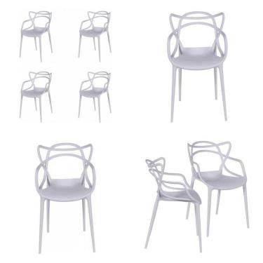 Imagem de Kit com 8 Cadeiras para Sala de Jantar Allegra Solna Branca Branco