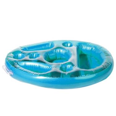 Imagem de Suporte Flutuante Inflável de Bebidas Verão Float Cooler Cerveja Mesa Bebida Bandeja Brincadeira na Água Festa
