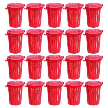 Imagem de MiOYOOW Armadilha de gaiola de isca de pesca, 10/20 peças, suporte de alimentador de pesca, cesta leve para iscas de peixe com furos uniformes para peixe, camarão, peixe-gato, rede fundida