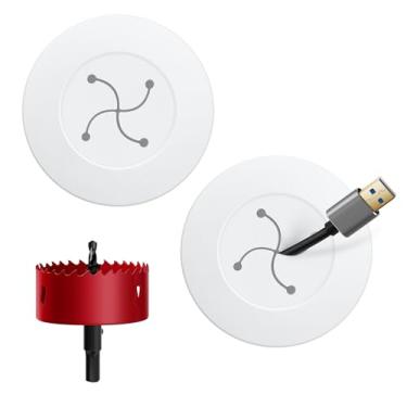 Imagem de YCLYC Escondedor de cabo para TV de montagem na parede, kit de gerenciamento de cabos de parede para grande capacidade, escondedor de cabo de parede atrás da parede, cabo branco inclui acessório de