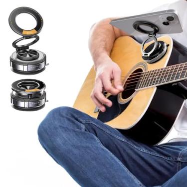 Imagem de Suporte magnético de telefone para guitarra – Suporte de telefone de guitarra mãos livres com sucção a vácuo – Suporte de telefone estável para tocar guitarra – perfeito para assistir tutoriais e abas