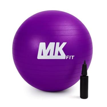 Imagem de Bola de Pilates Yoga Abdominal Ginastica Fitness 65 cm C/Bomba (Roxa) - Antiestouro – Suporta até 180kg – Fitness – Pilates – Yoga – Fisioterapia – Flexibilidade – Fortalecimento – Tonificação