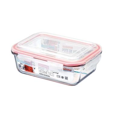 Imagem de Pote Vidro Hermética Marmita Tampa Silicone Para Forno Microondas Free