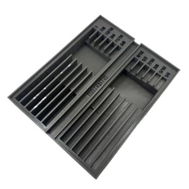 Imagem de TOOLCRAFTOrganizador de brocas com design 3D impresso em 3D projetado para Dewalt Medium ToughCase (apenas inserção) (cinza industrial)