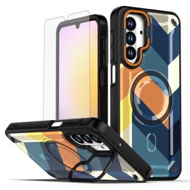 Imagem de Asuwish Capa de celular para Samsung Galaxy A26 5G capa magnética com protetor de tela de vidro temperado e suporte de proteção à prova de choque pintado suporte rígido para celular híbrido A 26 26A